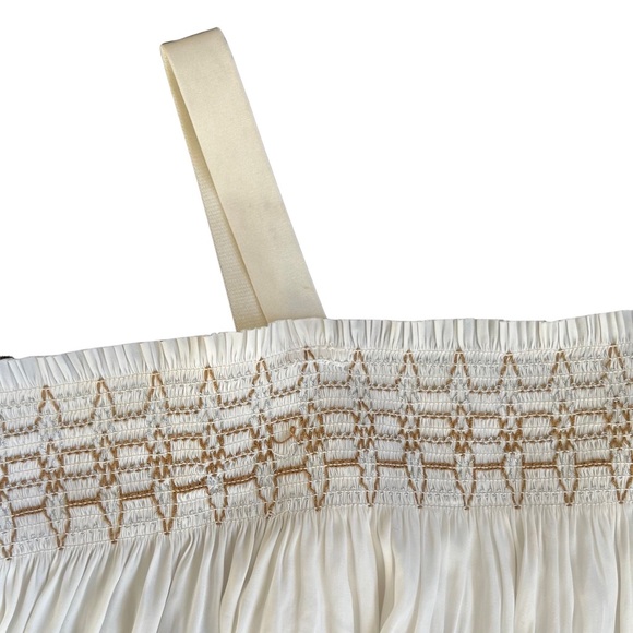 Ramy Brook Tiered Tank Dress White With Gold Detail XS - Picture 2 of 4